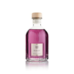 Dr Vranjes Peonia Black Jasmine diffuser bottle creates refined ambiance in living spaces with floral aroma.