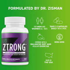 Dr. Zisman ZTRONG bottle on a desk ready for daily use.
