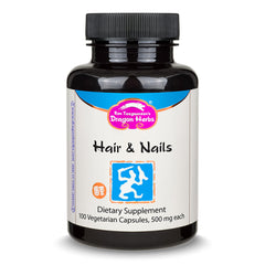 Dragon Herbs Hair and Nails bottle showing daily supplement ritual benefits.