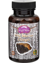 Dragon Herbs Wild Siberian Chaga capsules bottle supports daily vitality.