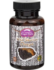 Dragon Herbs Wild Siberian Chaga capsules bottle supports daily vitality.