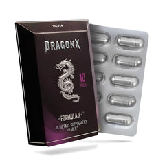 DRAGONX Silver bottle closeup shows fast-acting stamina support.