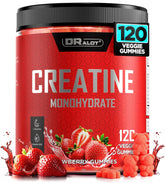 Dralot Creatine Gummies bottle for on-the-go training support.