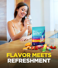 Dralot Juicy Splash powder dissolves quickly in water for smooth hydration.