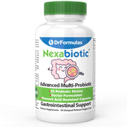 DrFormulas Nexabiotic 23 bottle with label emphasizing daily gut support.