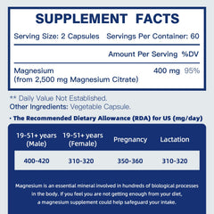 DRFOSTER magnesium citrate capsules close-up highlighting high absorption and gentle relief.