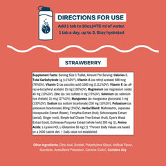 Drinklits Strawberry Daily Label Nutrition draws attention to vitamins and electrolytes.