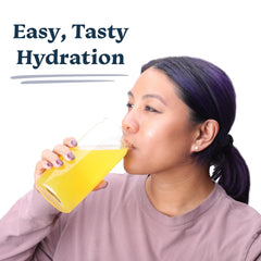 Zero sugar label highlights sugar-free hydration options.