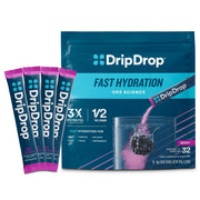 DripDrop Berry packets front view for quick hydration on the go