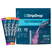 DripDrop Bold Watermelon packet for quick hydration during workouts