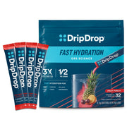 DripDrop Fruit Punch single-serve packet for on-the-go hydration