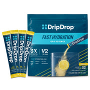 DripDrop Lemon hydration packet splash for quick on-the-go refresh