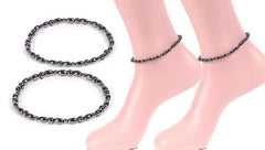 Drkao magnetic anklet close-up shows gun metal finish for versatile daily wear.