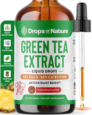 Drops Of Nature Green Tea 10:1 Extract bottle highlighting premium antioxidant support.