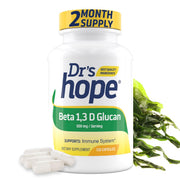 Dr’s Hope Beta Glucan 500mg bottle – front view.