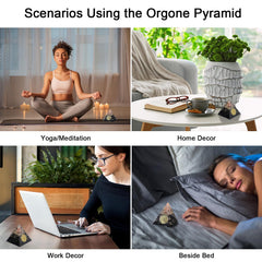 DRTMLY Orgone Pyramid Obsidian desk setup on a modern workspace
