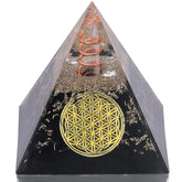 DRTMLY Orgone Pyramid Obsidian front view enhances desk energy and focus
