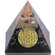 DRTMLY Orgone Pyramid Obsidian front view enhances desk energy and focus