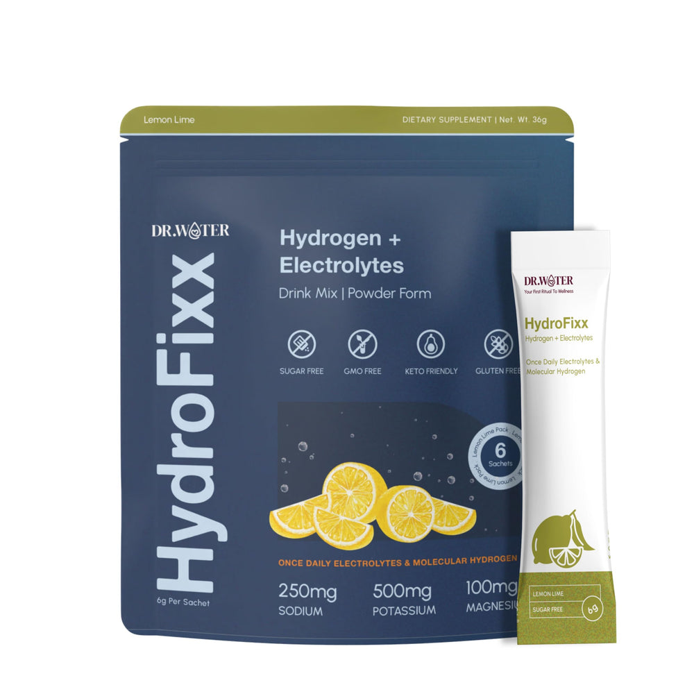 Dr.Water HydroFixx LemonLime sachets pack for quick, on-the-go hydration