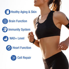 DUCRKACS NAD label close-up highlights ingredients like NR and Resveratrol clearly.
