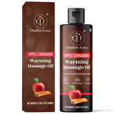 Dude's Love Apple Cinnamon bottle pour for warming massage