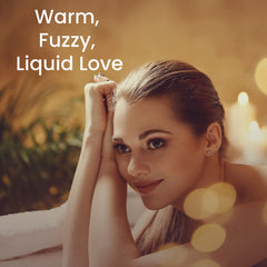 Dude's Love chocolate warming oil pour shows easy application and skin hydration.