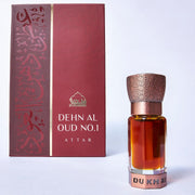 Dukhni Dehn Al Oud Attar bottle shows premium oud for elegant wear