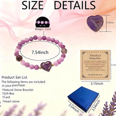 Dulovkpt pocket heart stone bracelet for on-the-go serenity
