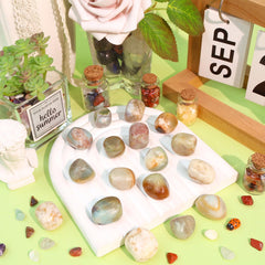 DUQGUHO amazonite polished tumblestones close-up show smooth surfaces and vibrant hues.