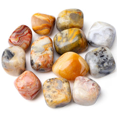 DUQGUHO Crazy Lace Agate crystals in irregular polished stones for decor and meditation