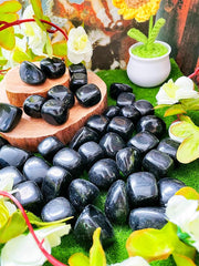 Irregular crystal stones in a natural black finish for decor and crafts