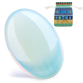 DUQGUHO Opalite Palm Stone 2.4-inch in hand promotes calm focus.
