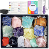 DUQGUHO raw crystal set with amethyst stones for meditation and ambiance.