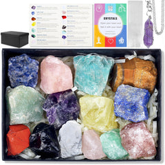 DUQGUHO raw crystal set with amethyst stones for meditation and ambiance.
