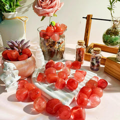 DUQGUHO Watermelon Quartz aquarium rocks brighten tanks with color.