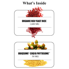 Durable Red Yeast Rice third-party testing label highlights safety and quality.