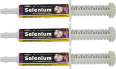 Durvet Selenium and Vitamin E Gel for goats, 2g dose supports immune function and growth.