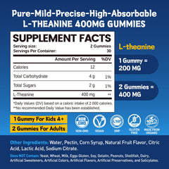 duwhot L-Theanine Gummies serving illustrates easy two-gummy portion