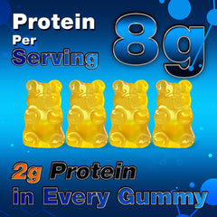 duwhot whey protein gummies lemon packaging on shelf for easy viewing and selection