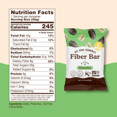 Dvash Not Your Grandma’s Cacao Peanut Butter fiber bar close-up