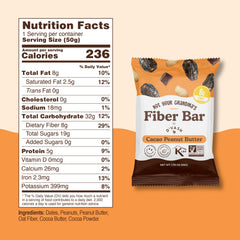 D'Vash Not Your Grandma's Fiber Bars pecan cacao, bite-size treat for steady digestion.