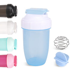 D.Y.A 16oz shaker bottle in blue with leak-proof design for protein shakes on the go