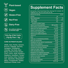 DYDUON Greens Gummies bottle close-up emphasizes clean nutrition and low-sugar ingredients.