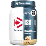 Dymatize ISO100 vanilla tub shown as premium protein option for post-workout support