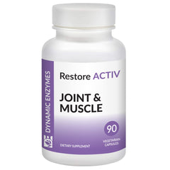 Dynamic Enzymes Restore ACTIV bottle for active recovery and joint support.