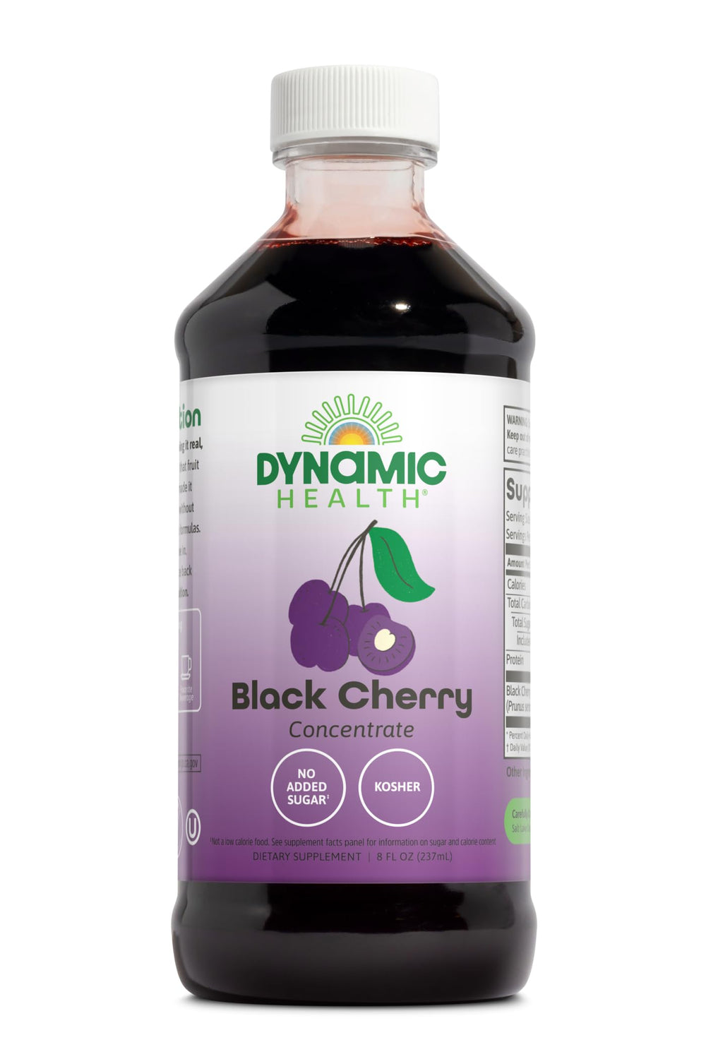 Dynamic Health Cereza Negra Pura en botella para batidos y bebidas naturales