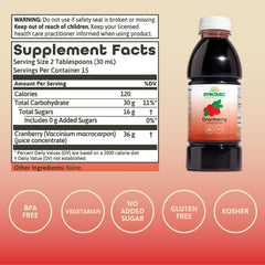 Dynamic Health Cranberry Juice Concentrate being poured into a glass for a clean, additive-free drink