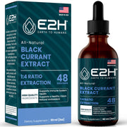 E2H Natural Black Currant Extract bottle with clear label for easy dosing.