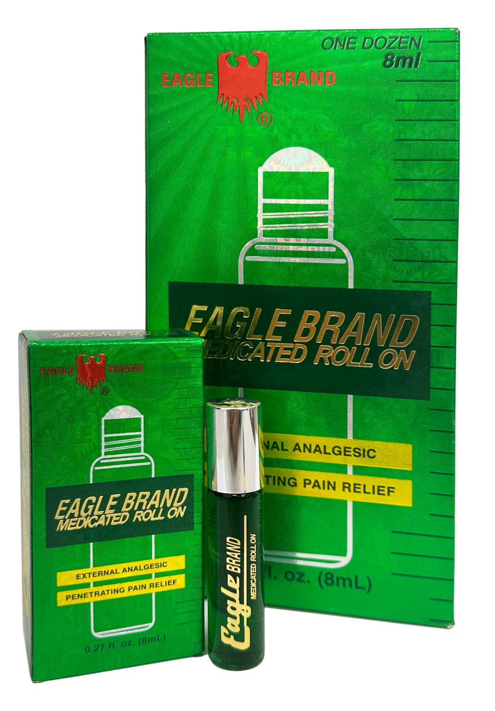 Eagle Brand Medicated Oil Roll-On pack-12 front view for convenient multi-pack relief