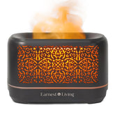 Earnest Living Classic Flame Diffuser 200ml with glowing flame for calming ambiance.